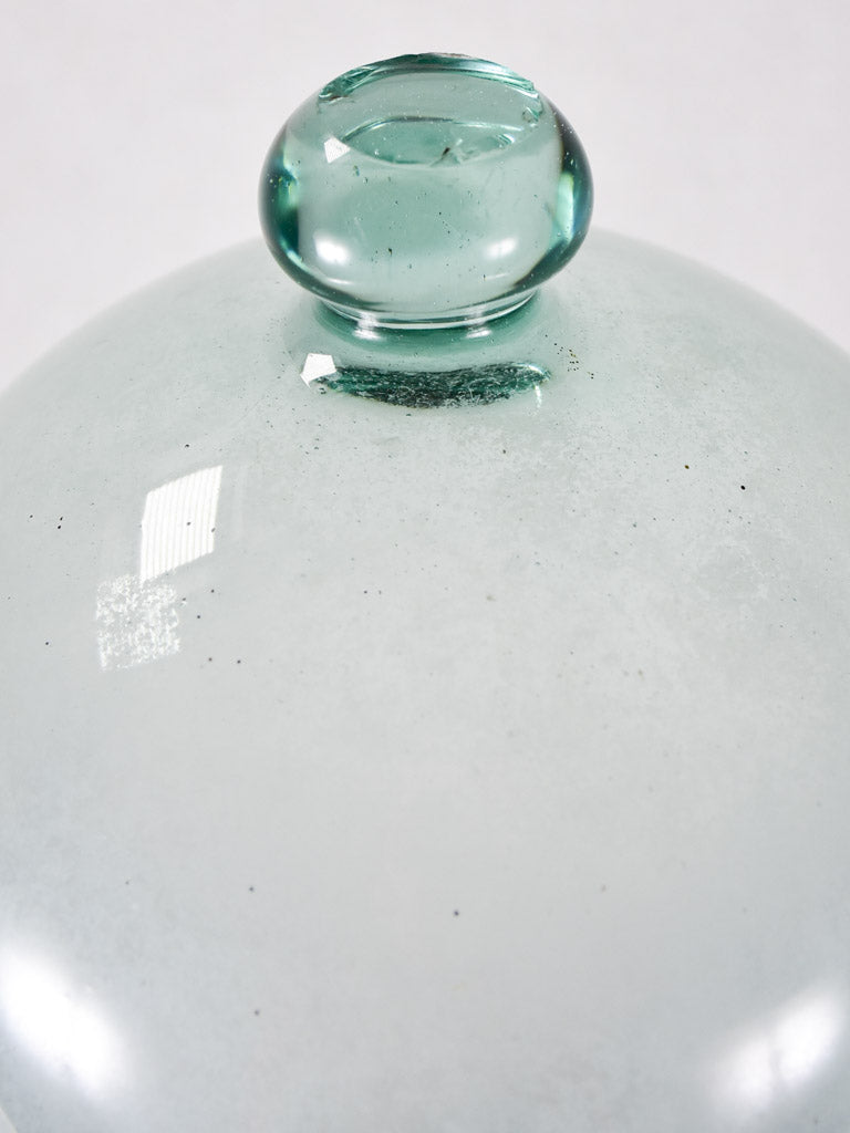 Pair of 19th-century French blown glass garden cloche domes 18½"