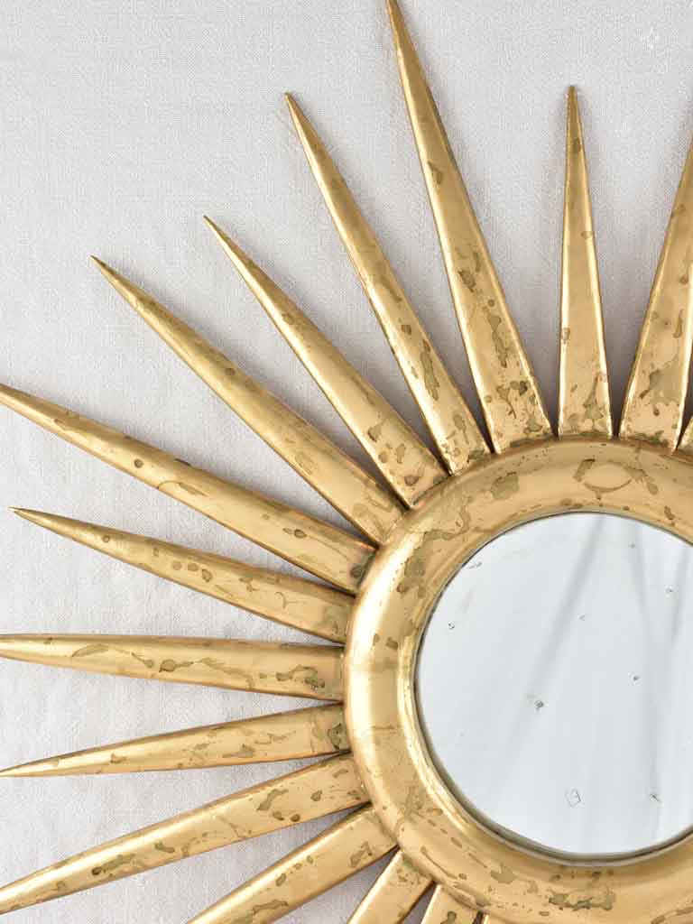 Large Vintage French sunburst mirror - tapered rays 35½"