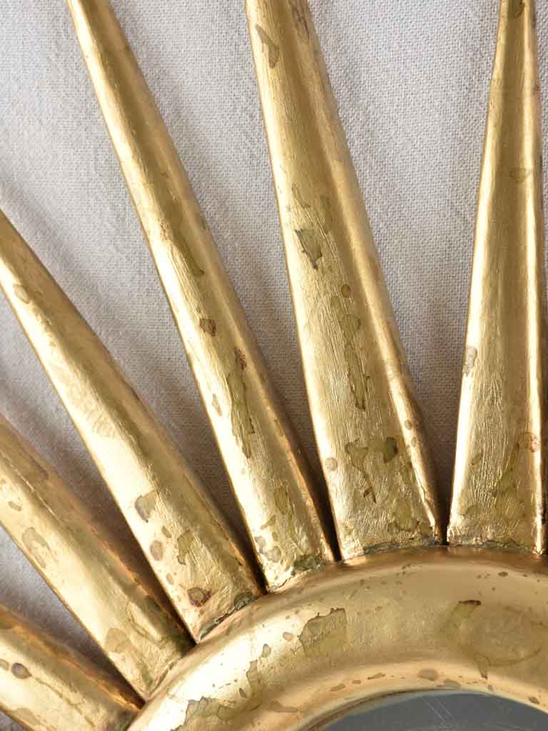 Large Vintage French sunburst mirror - tapered rays 35½"