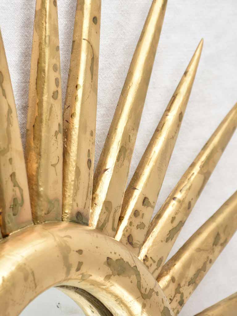 Large Vintage French sunburst mirror - tapered rays 35½"