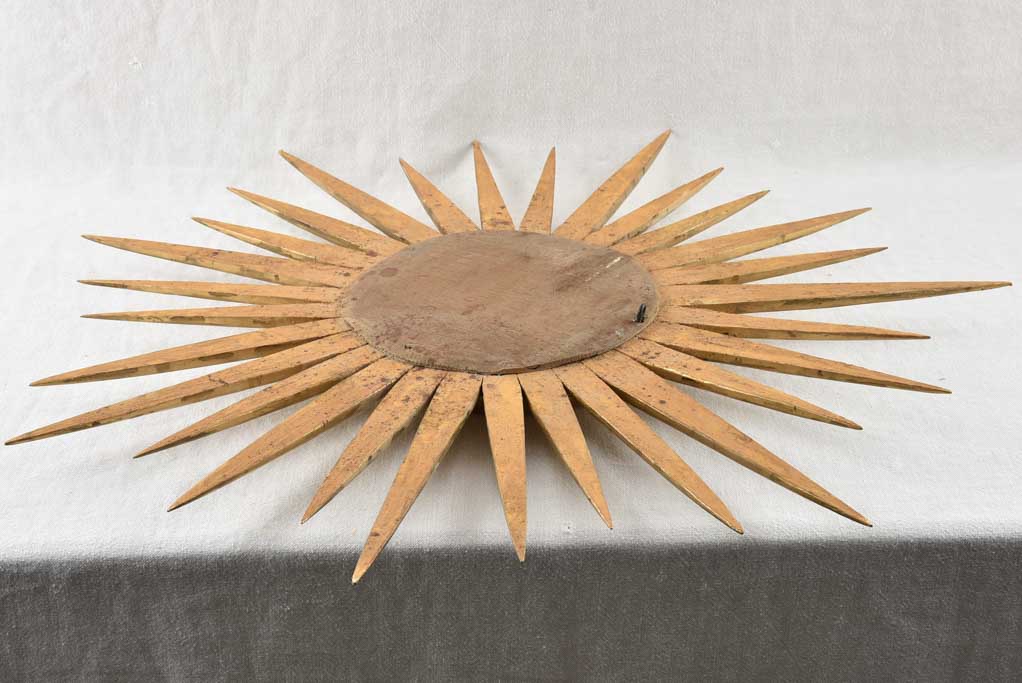 Large Vintage French sunburst mirror - tapered rays 35½"