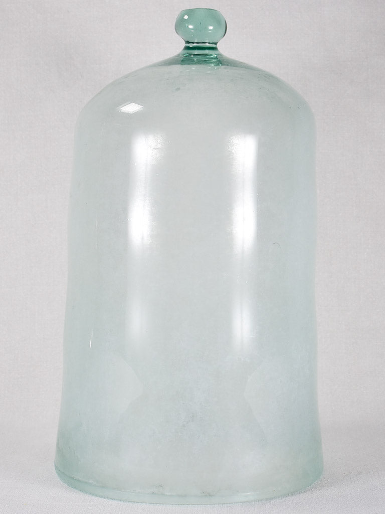 Pair of 19th-century French blown glass garden cloche domes 18½"