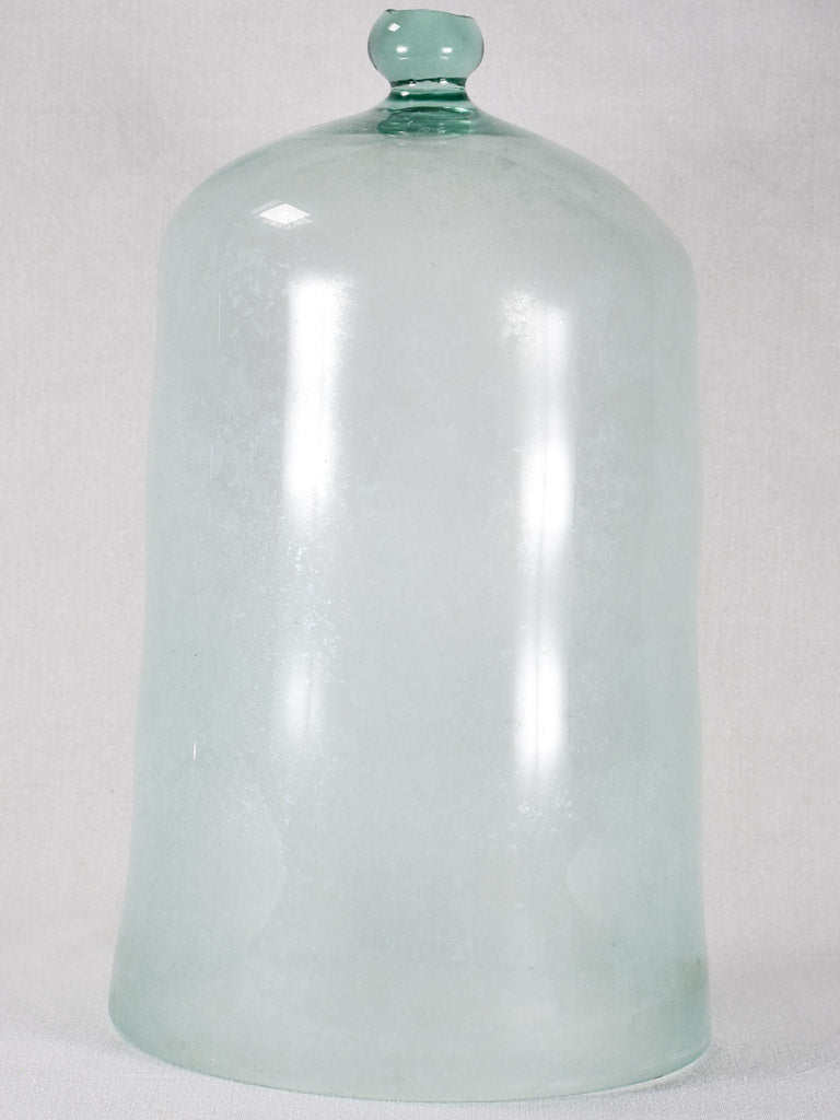 Pair of 19th-century French blown glass garden cloche domes 18½"