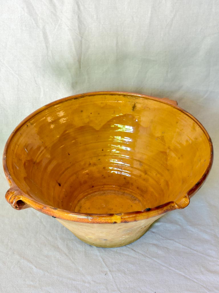 Antique French bowl 'tian' with orange glaze