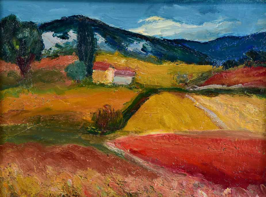 20th Century oil on canvas - Provence landscape - Anna Costa 23¼" x 29¼"