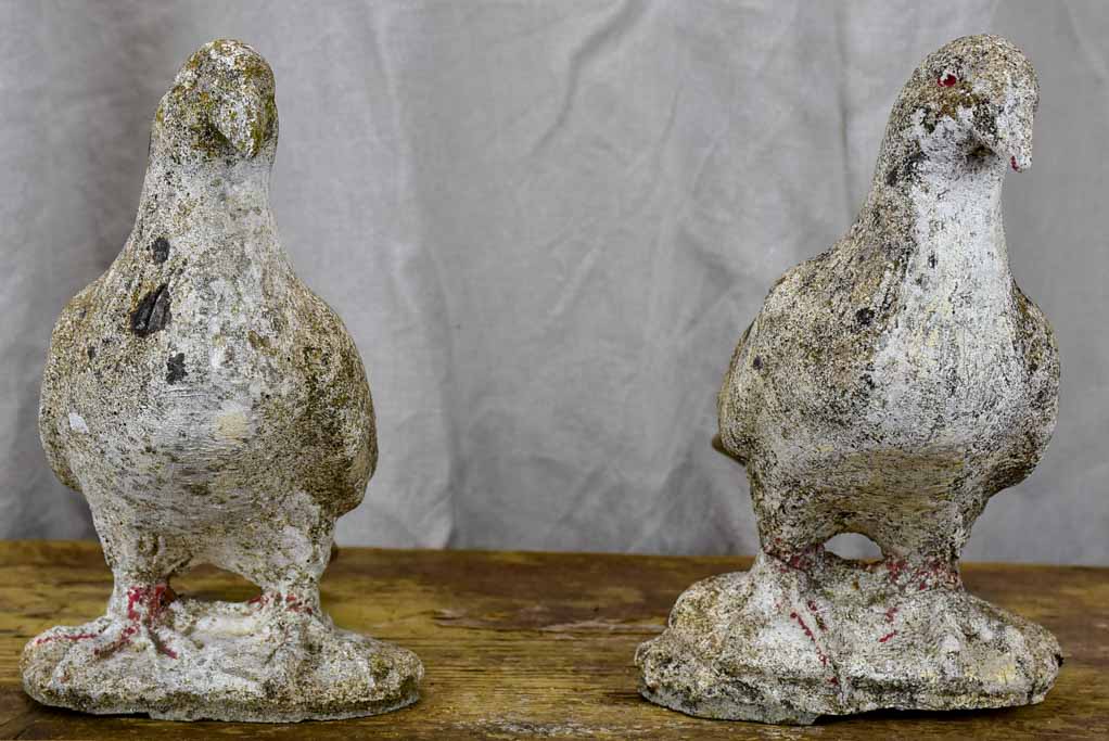Two mid century French pigeon garden sculptures