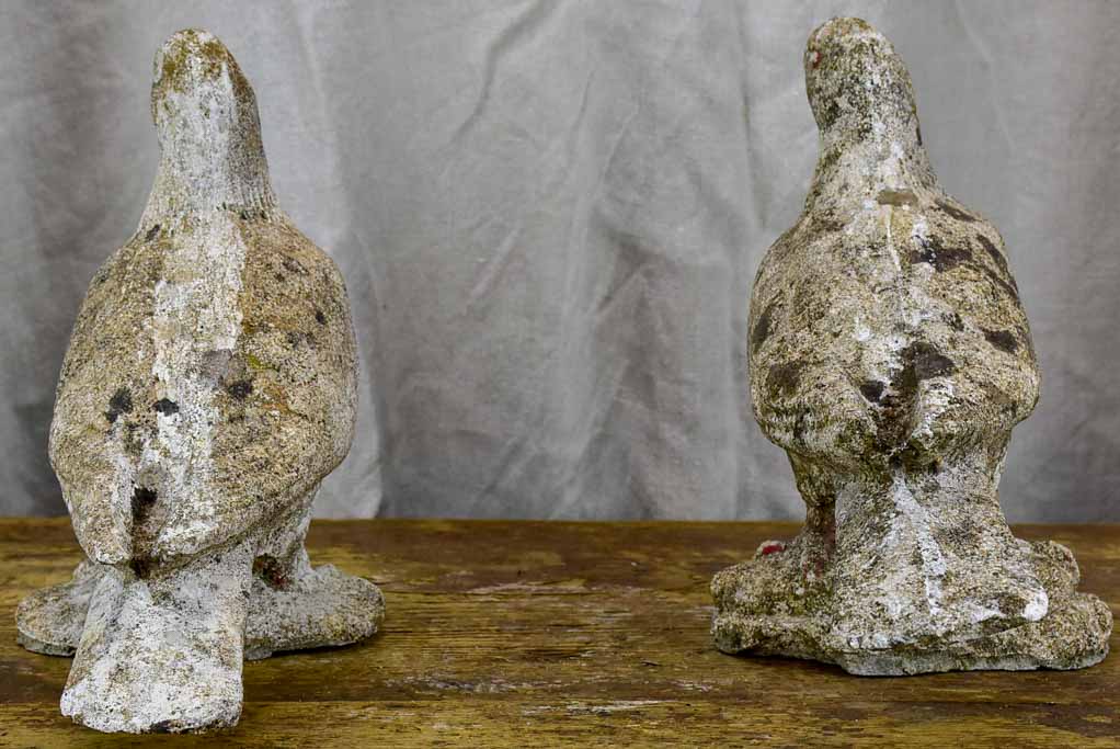 Two mid century French pigeon garden sculptures