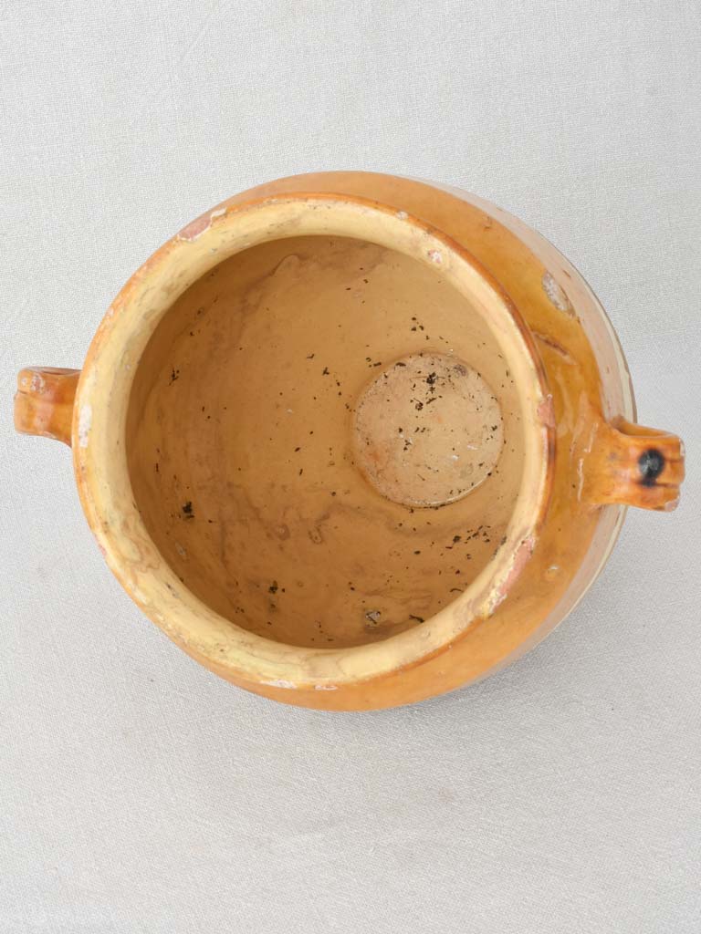 Lovely French confit pot with yellow ocher glaze 9"