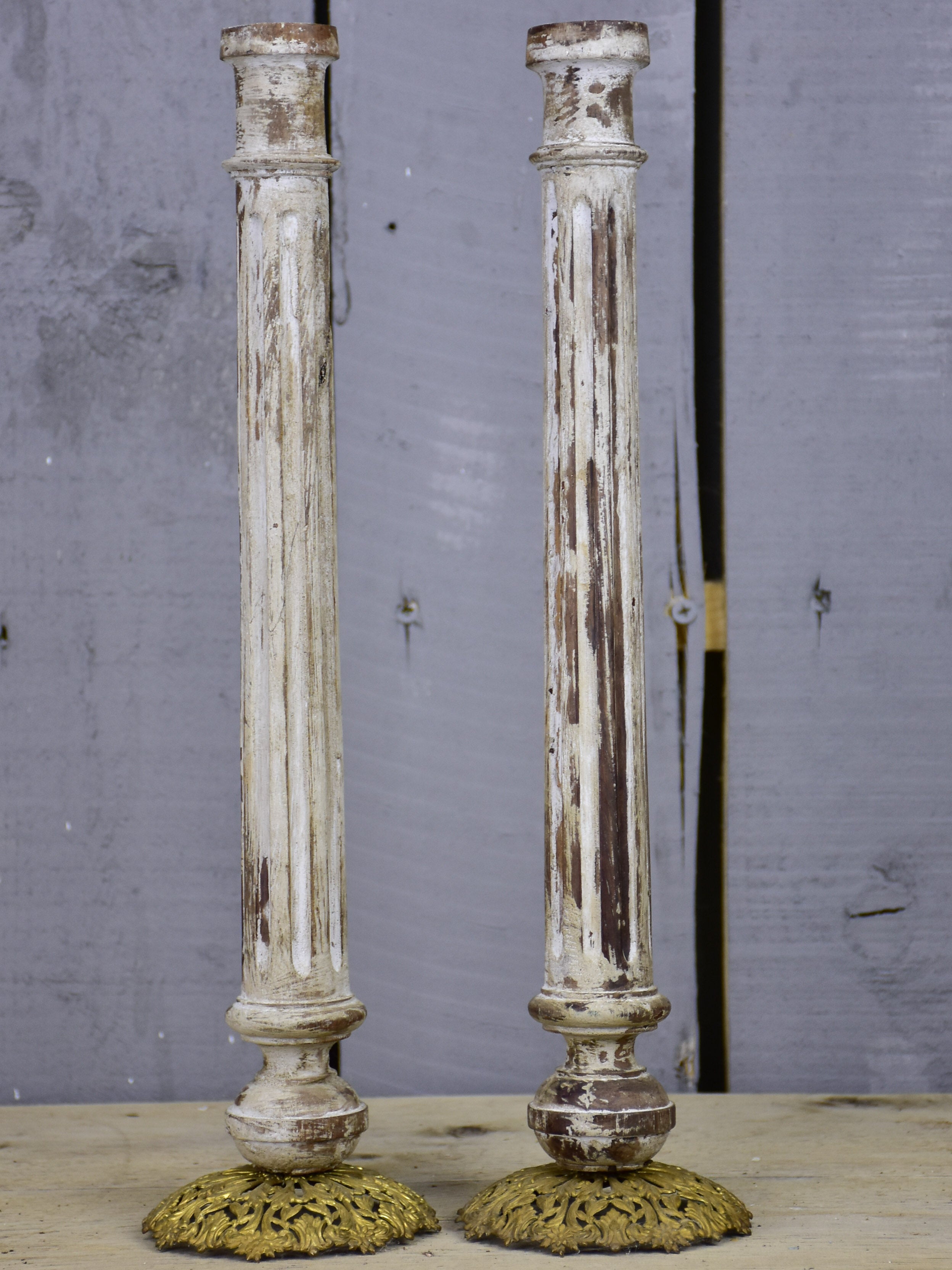 Artisan-made French candlesticks - column shaped