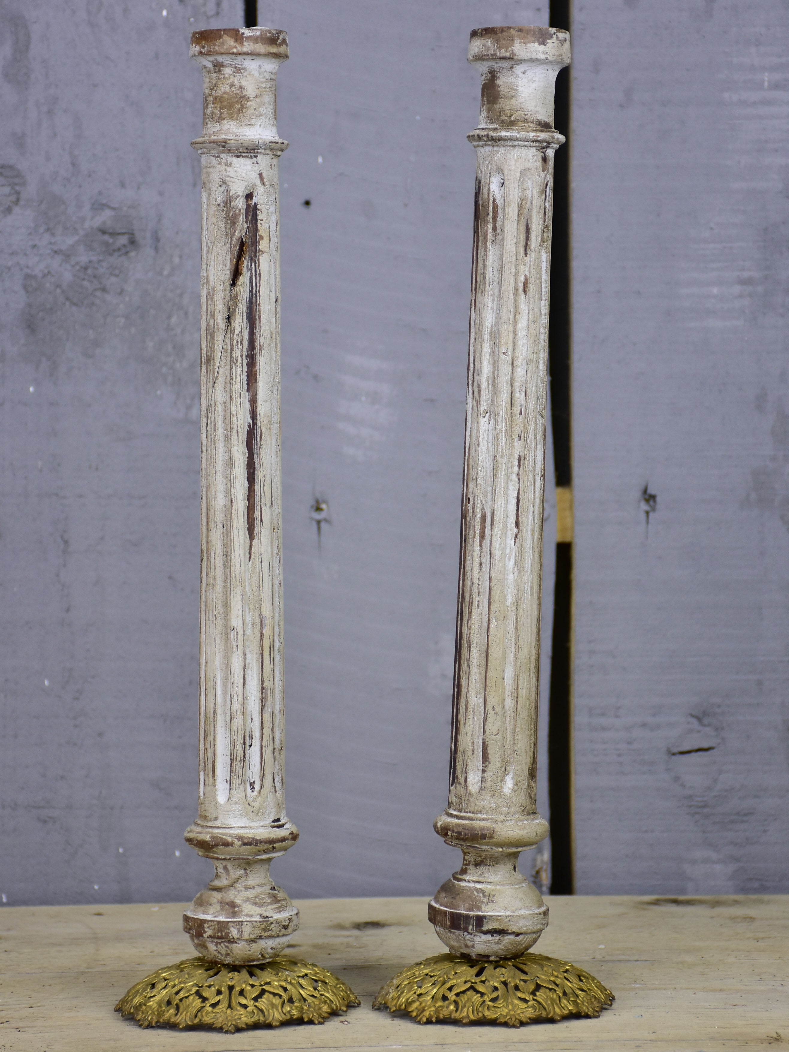 Artisan-made French candlesticks - column shaped