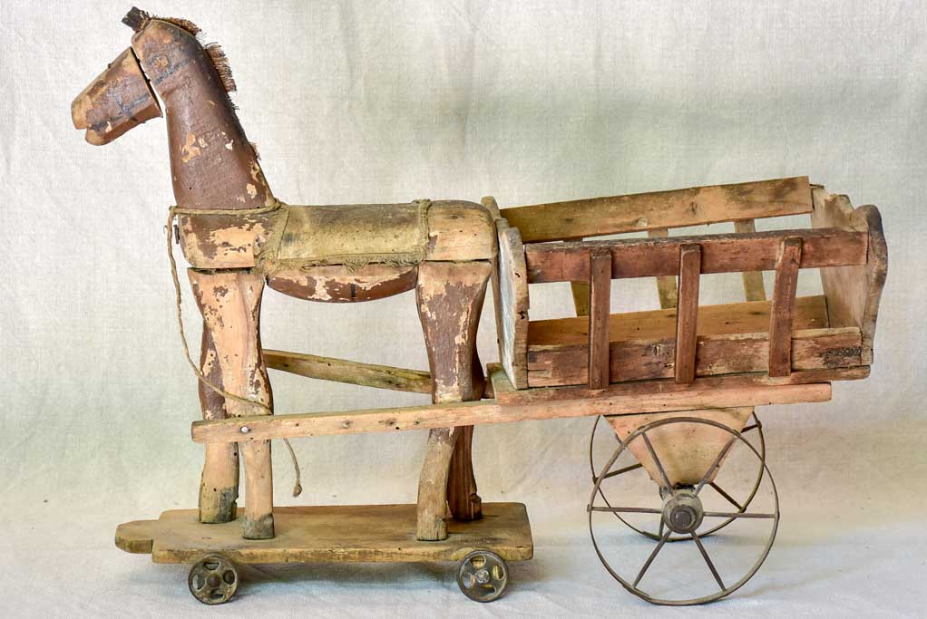 19th Century French toy horse and cart