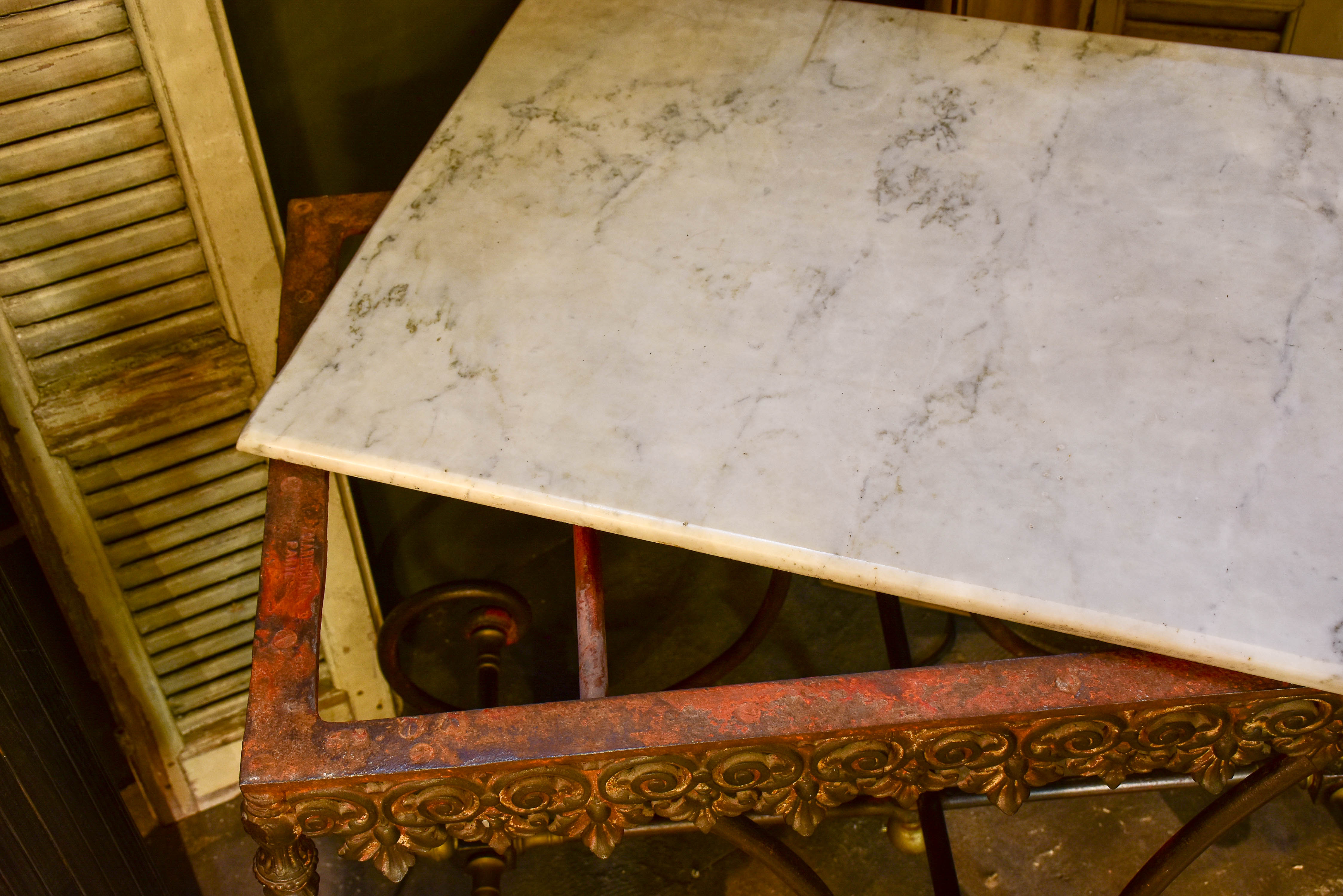 French marble top butcher's table