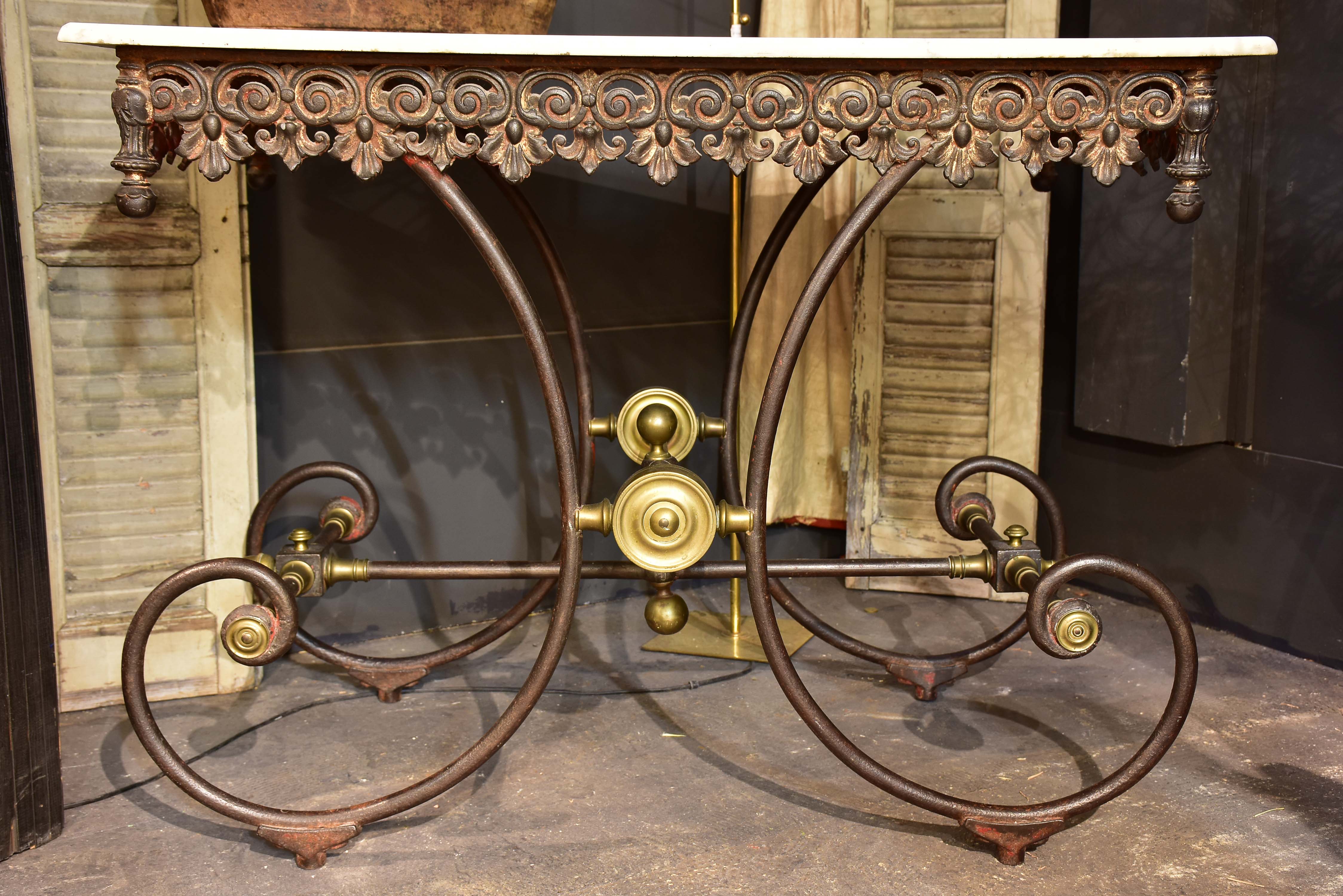 French marble top butcher's table