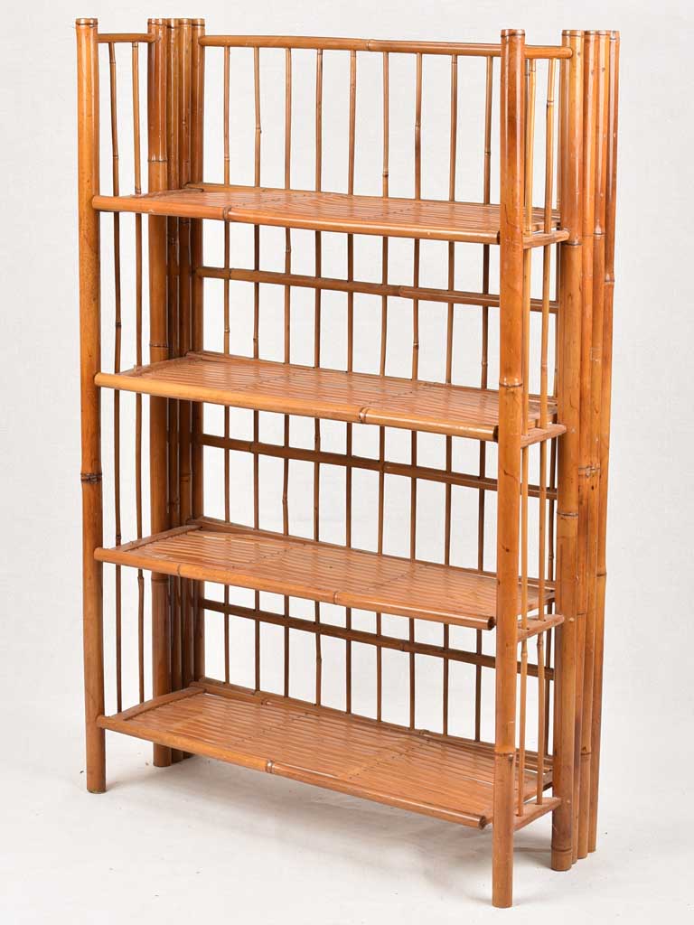 Vintage Bamboo Folding Shelving Unit