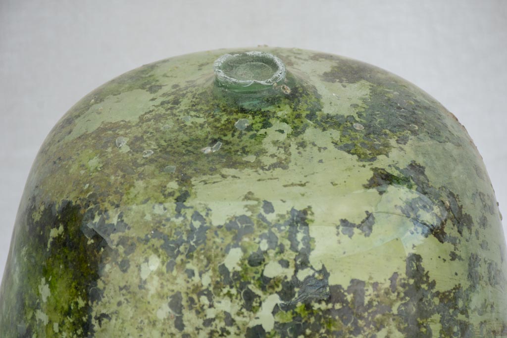 19th century French melon cloche dome - blown glass 17"