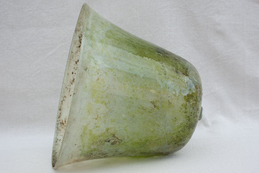 19th century French melon cloche dome - blown glass 17"