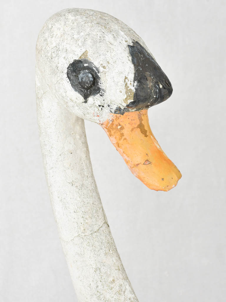 Pair of stone swan garden ornaments 21¾"