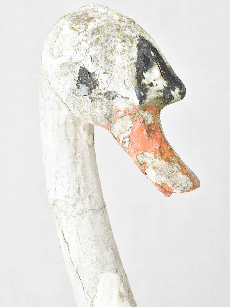 Pair of stone swan garden ornaments 21¾"