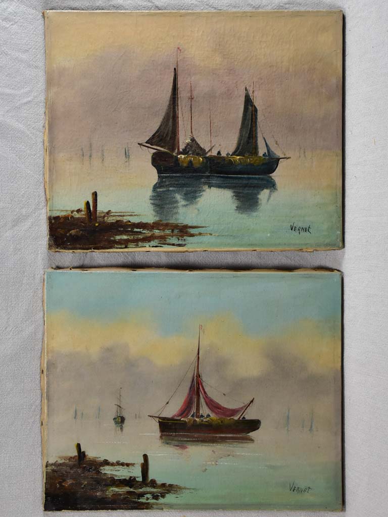 Soft-colored sunrise canvas paintings