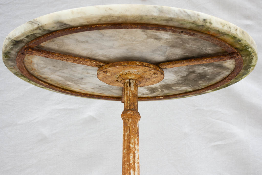 Petite French marble and cast iron table from the 1920's