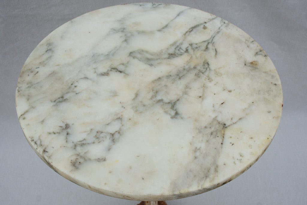 Petite French marble and cast iron table from the 1920's