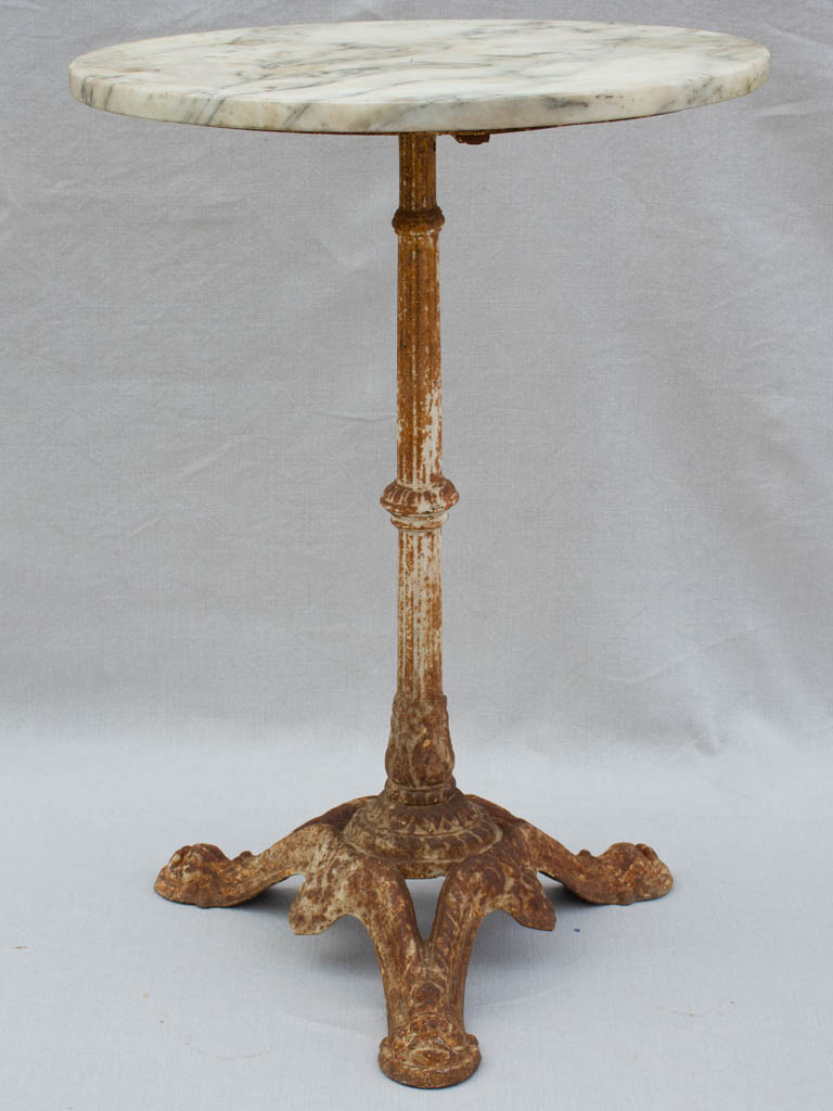 Petite French marble and cast iron table from the 1920's