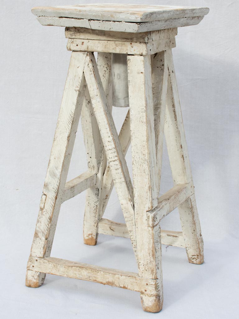 Mid 20th century French sculptor's table with white patina