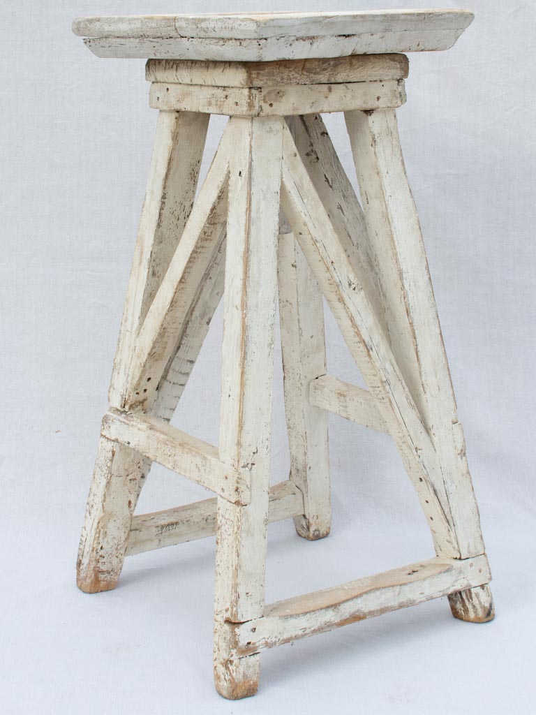 Mid 20th century French sculptor's table with white patina