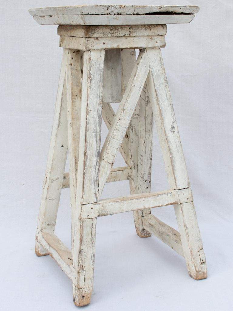 Mid 20th century French sculptor's table with white patina