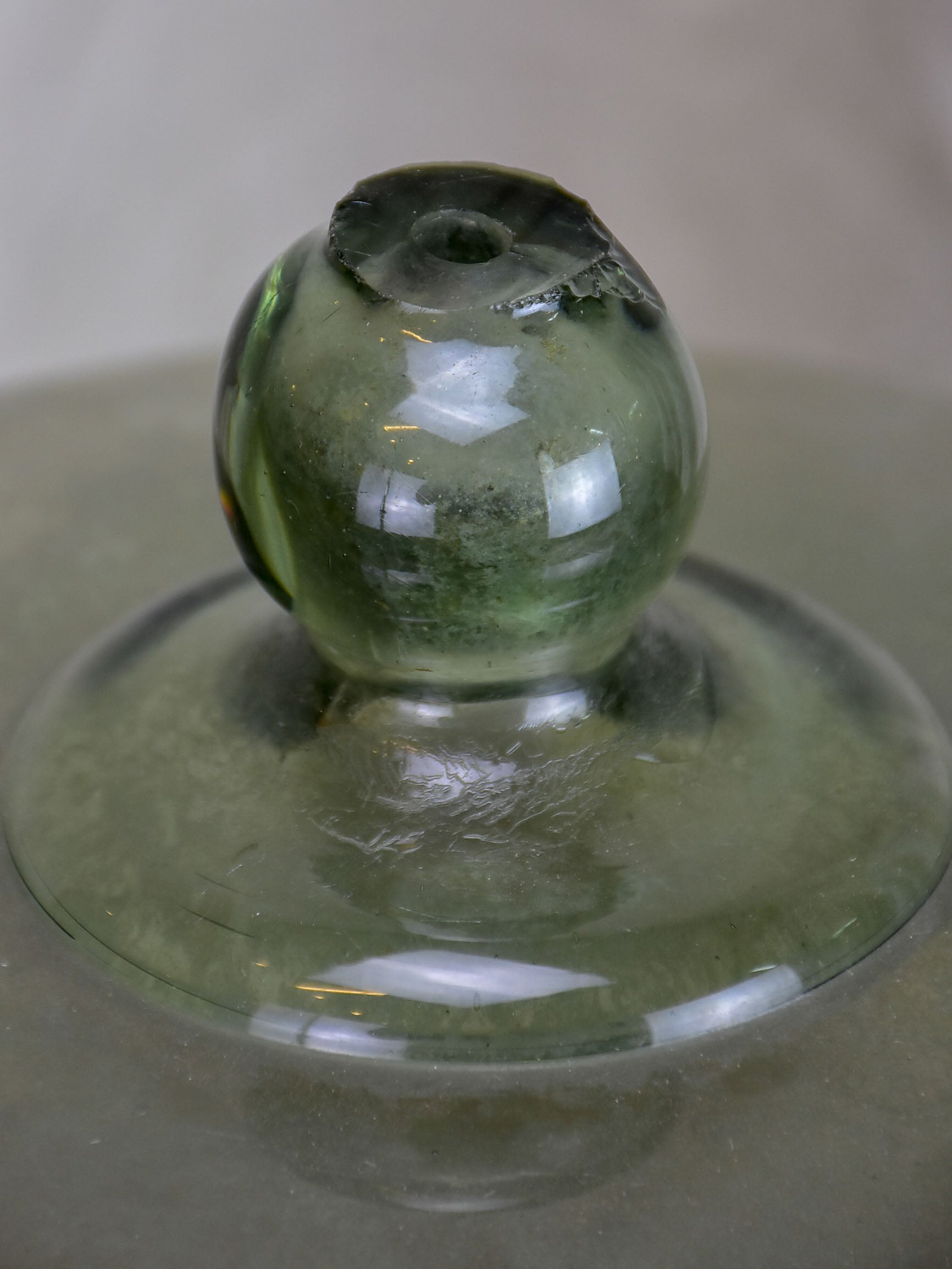 Antique French melon cloche glass dome