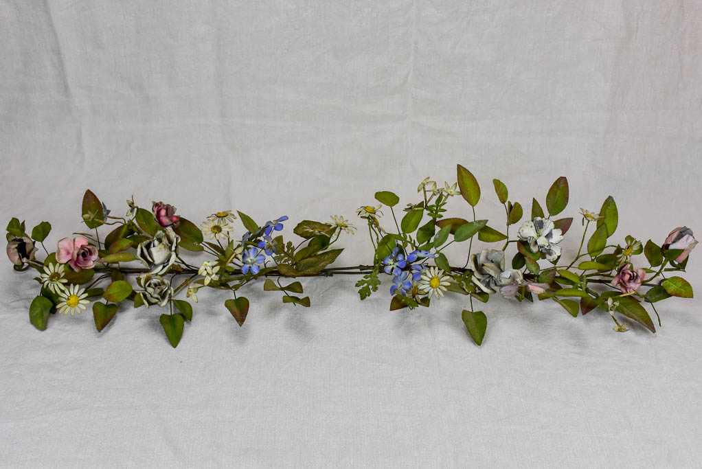 19th Century Napoleon III tole leaves and flowers - wall sculpture