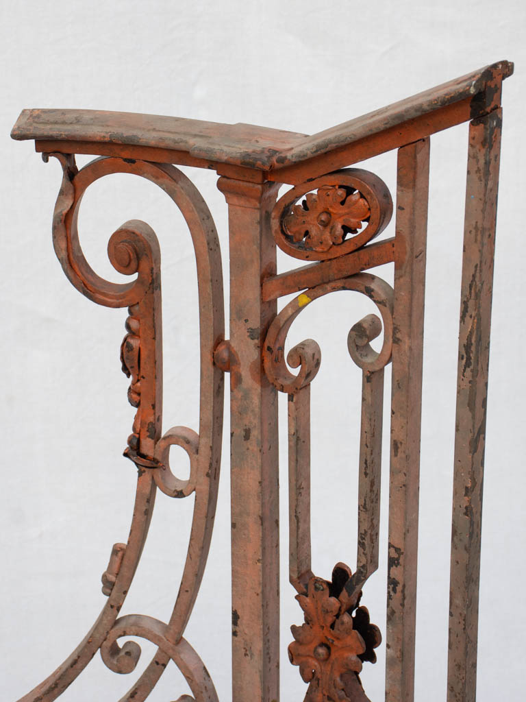 Rare 18th century French balustrade - wrought iron with red patina