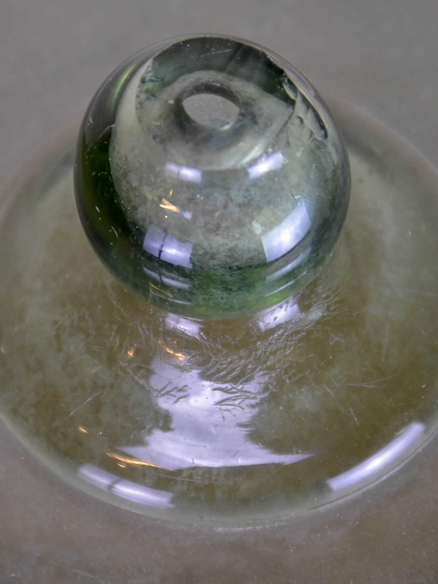 Antique French melon cloche glass dome