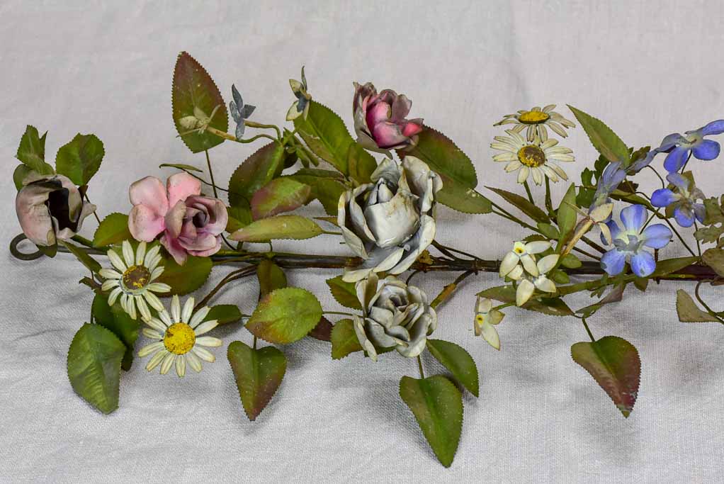 19th Century Napoleon III tole leaves and flowers - wall sculpture