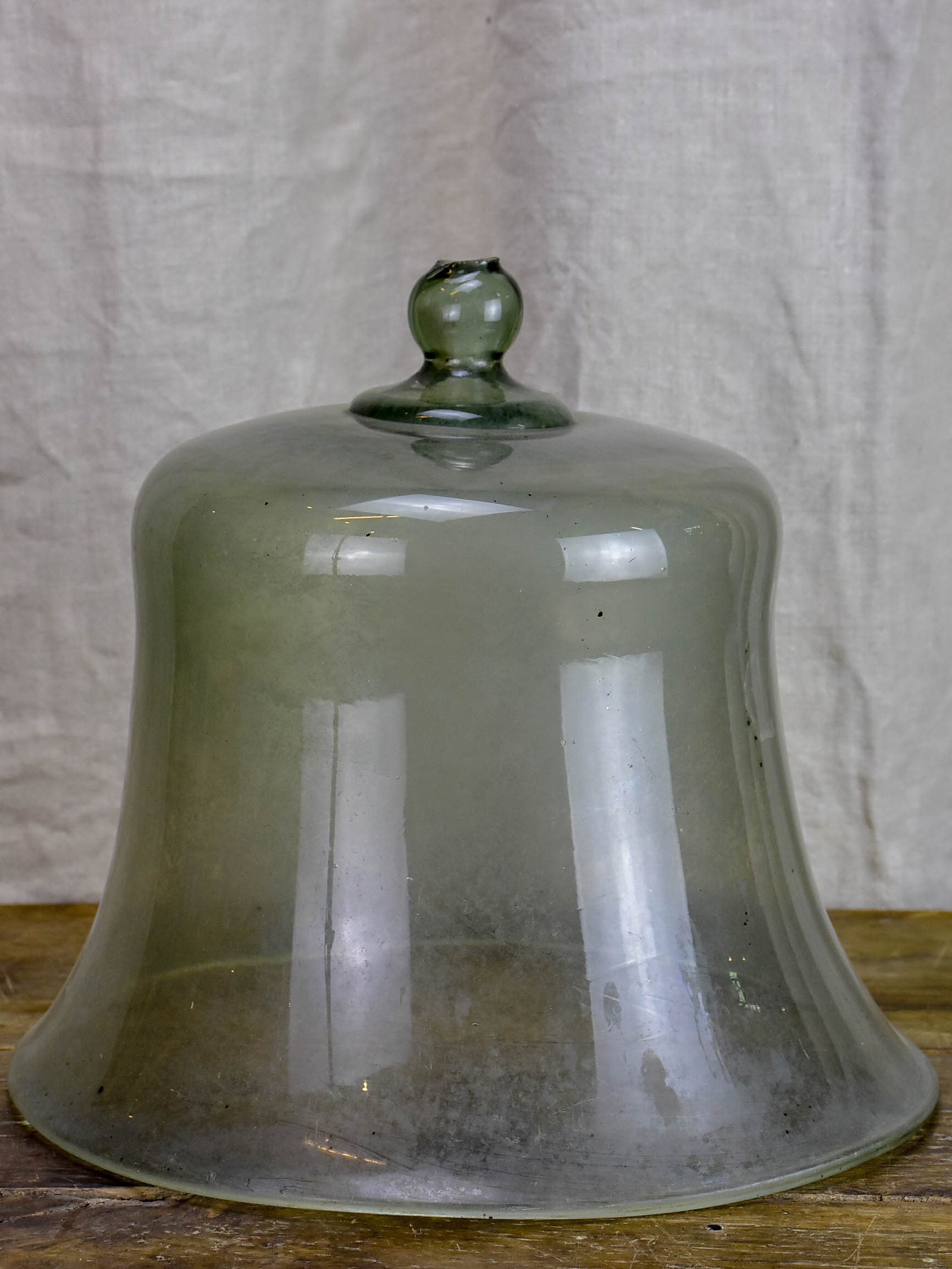 Antique French melon cloche glass dome