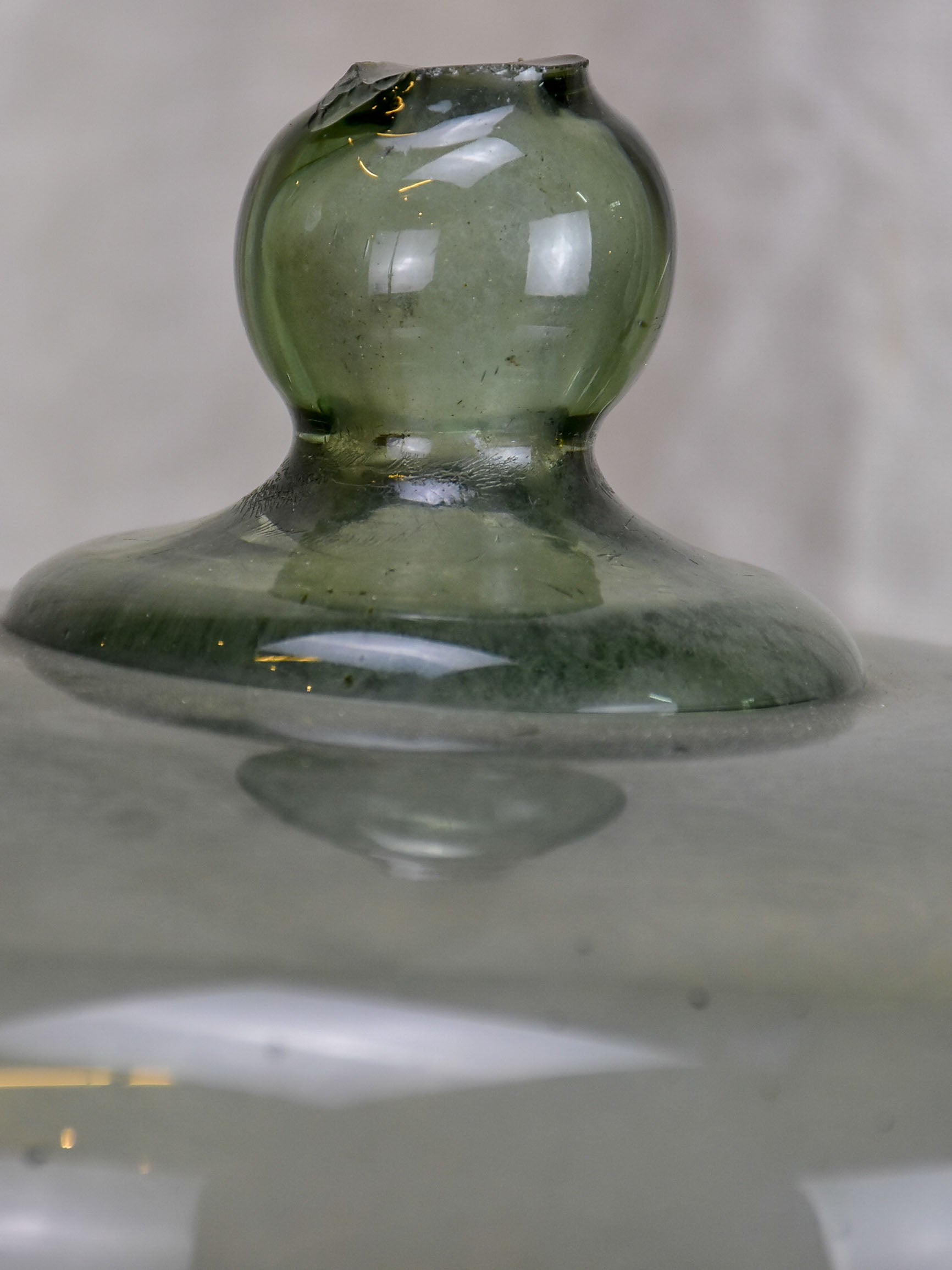 Antique French melon cloche glass dome