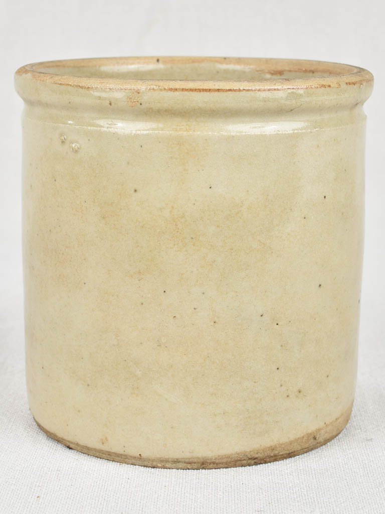 Antique French preserving pot - gray 6"
