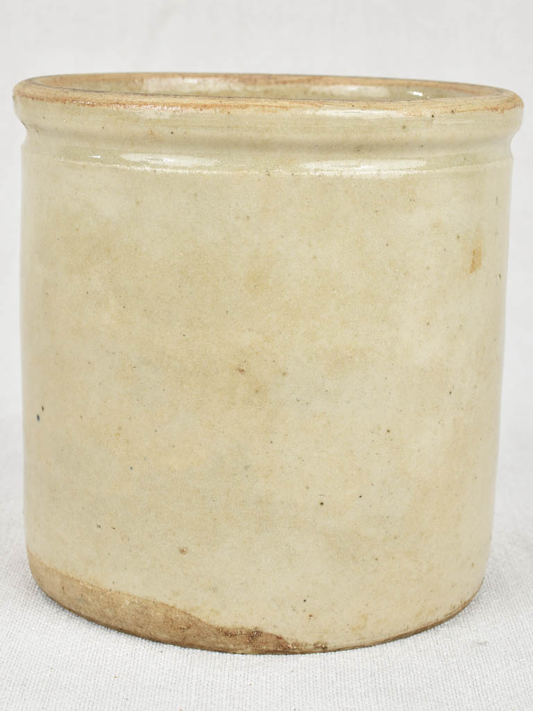 Antique French preserving pot - gray 6"