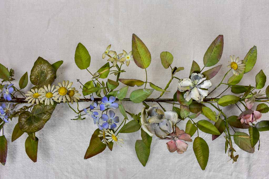 19th Century Napoleon III tole leaves and flowers - wall sculpture