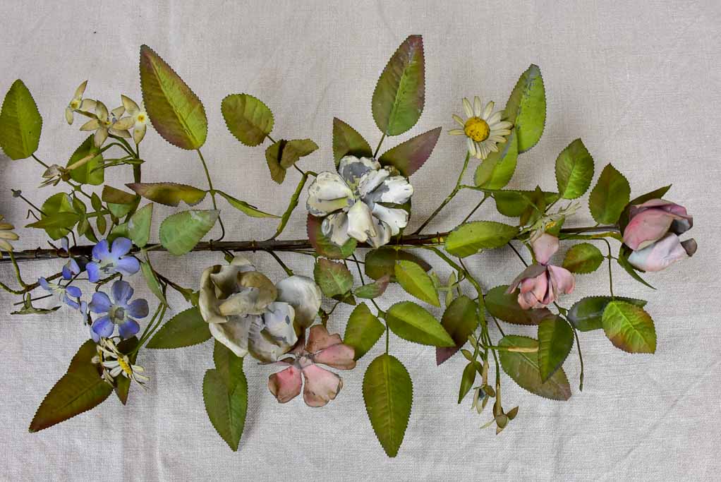 19th Century Napoleon III tole leaves and flowers - wall sculpture