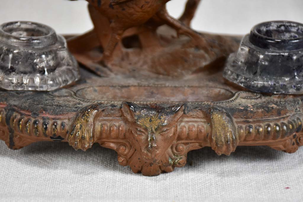 Late nineteenth-century rooster inkwell - French republic