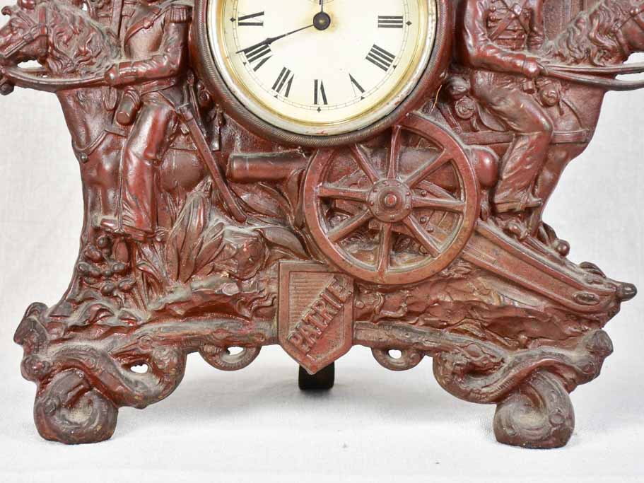 19th-century cast iron French clock PATRIE
