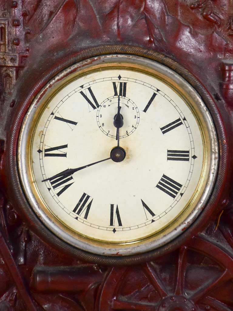 19th-century cast iron French clock PATRIE
