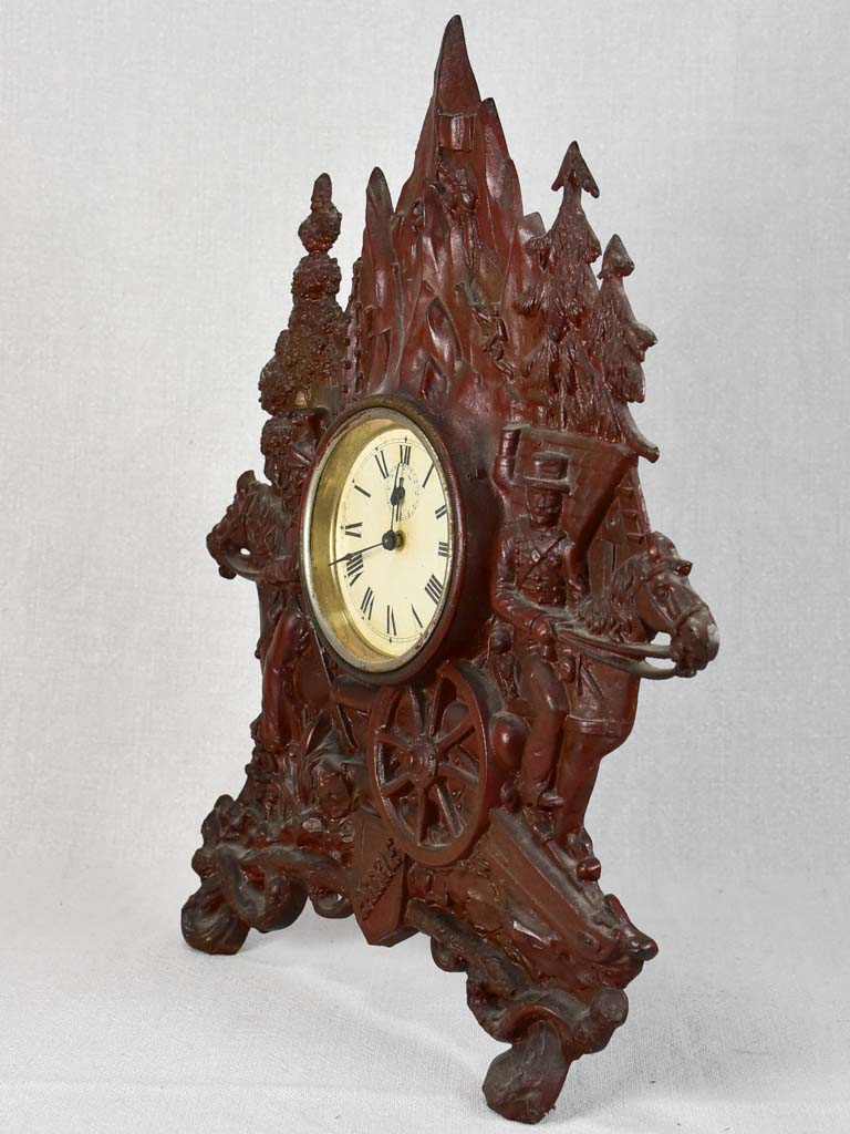 19th-century cast iron French clock PATRIE