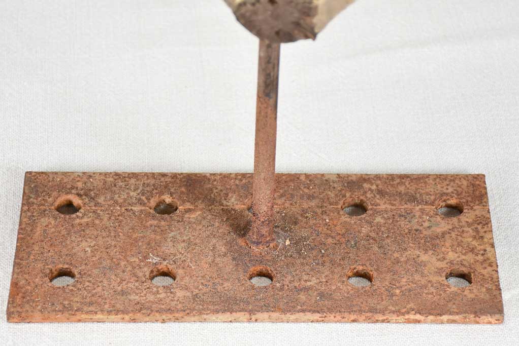 19th-century salvaged printing stamp from a silk maker in Lyon - leaves
