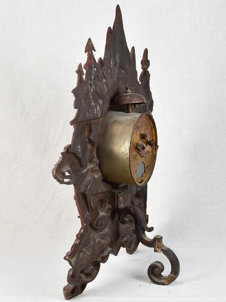 19th-century cast iron French clock PATRIE