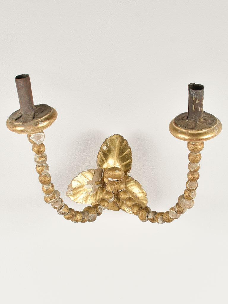 Pair of 19th century gilded candle wall sconces