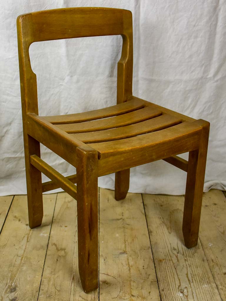 Four 1960's French oak dining chairs - Guillerme & Chambron