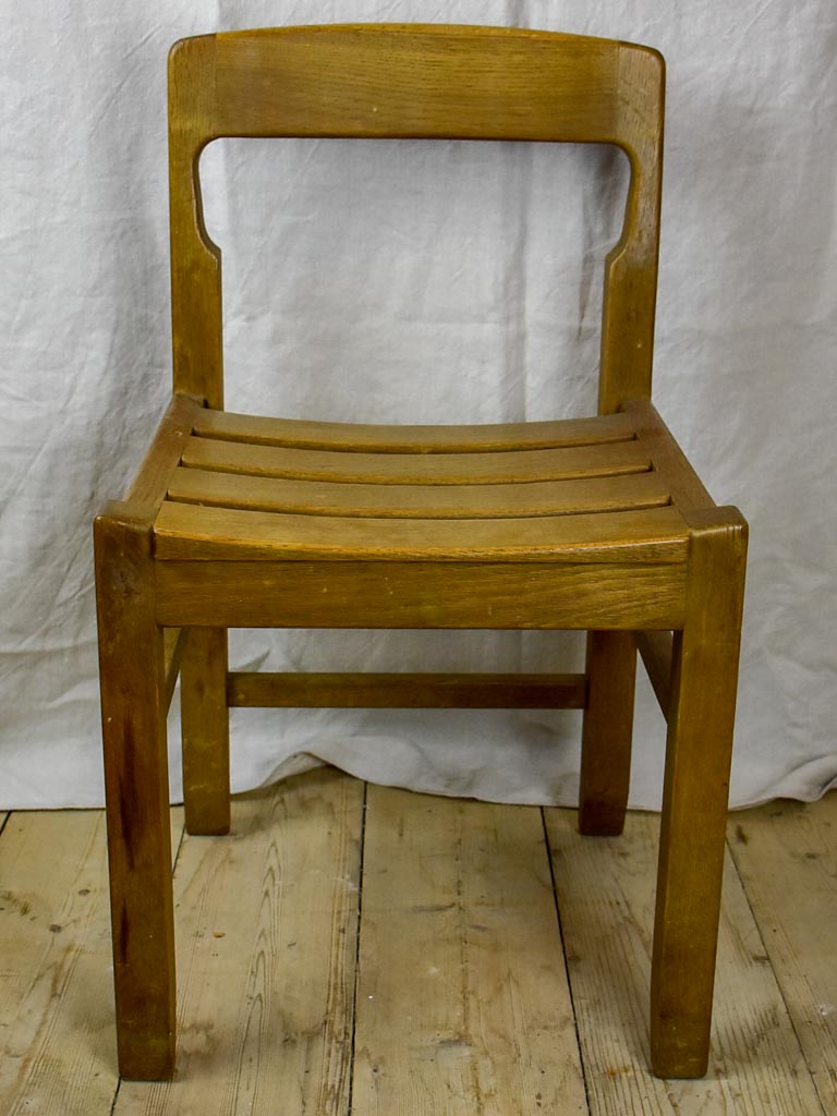 Four 1960's French oak dining chairs - Guillerme & Chambron