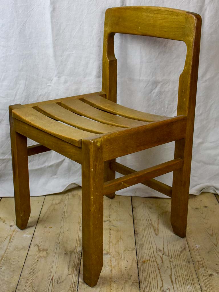 Four 1960's French oak dining chairs - Guillerme & Chambron